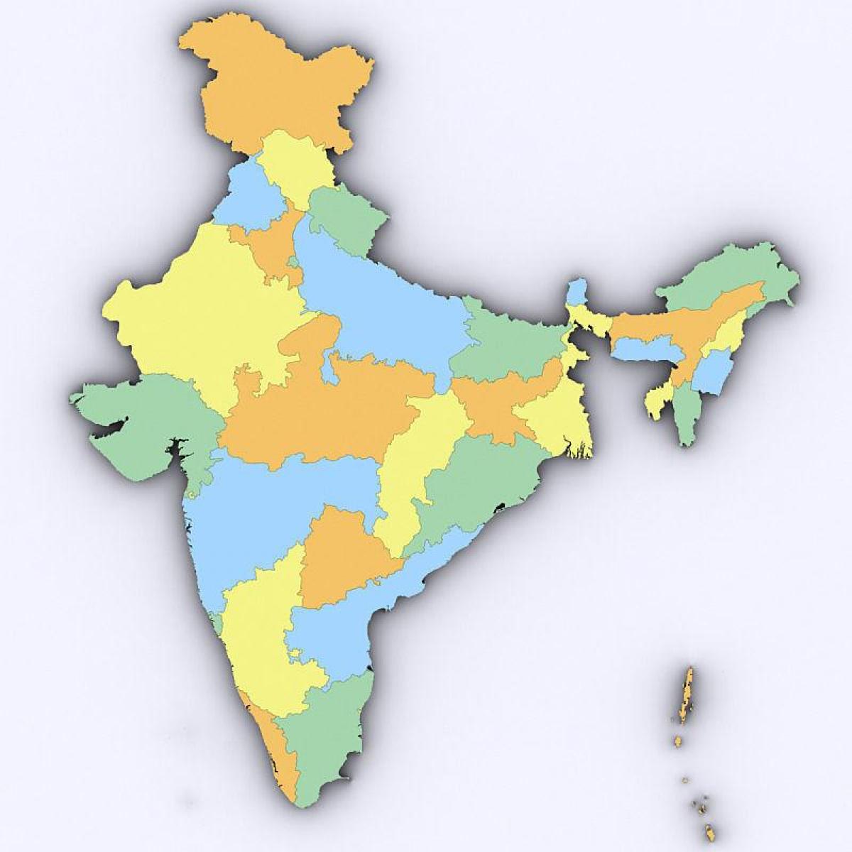 Carte en 3d de l'Inde