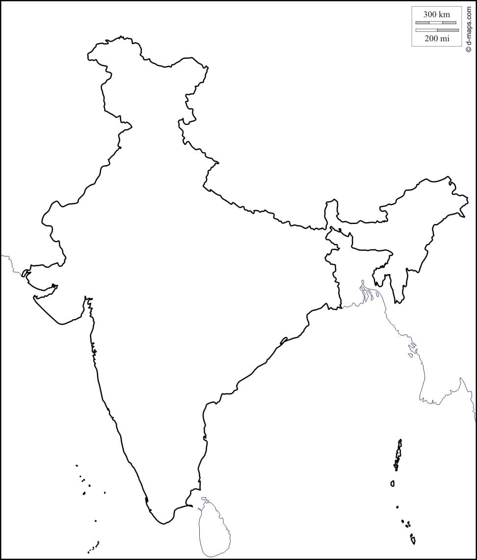 L'inde carte de contour