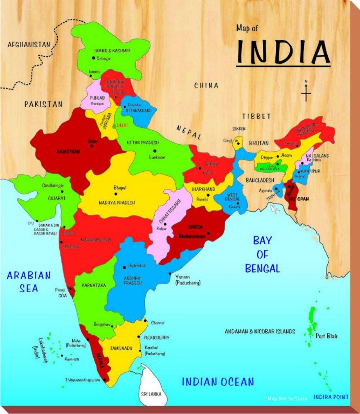 Carte de l'inde pour les enfants
