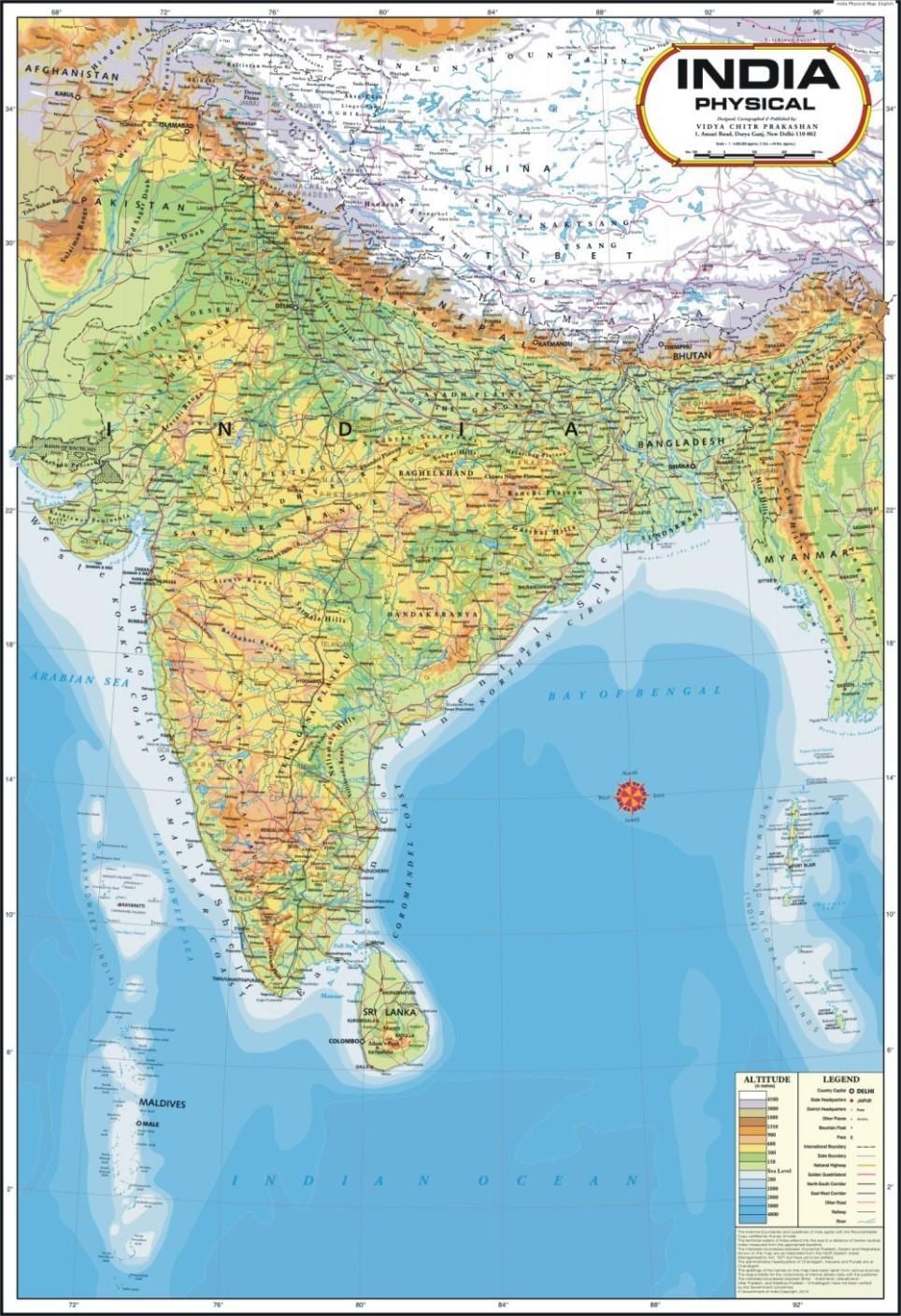 L'inde carte physique