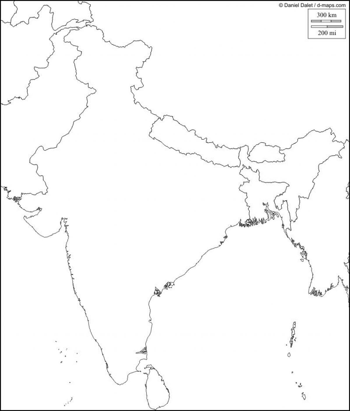 Carte Physique De L Inde Vide Inde Carte Physique Vierge Asie Du   Carte Physique De L'inde Vide 