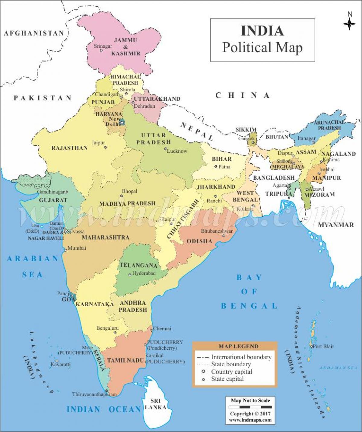 Carte de l'inde politique