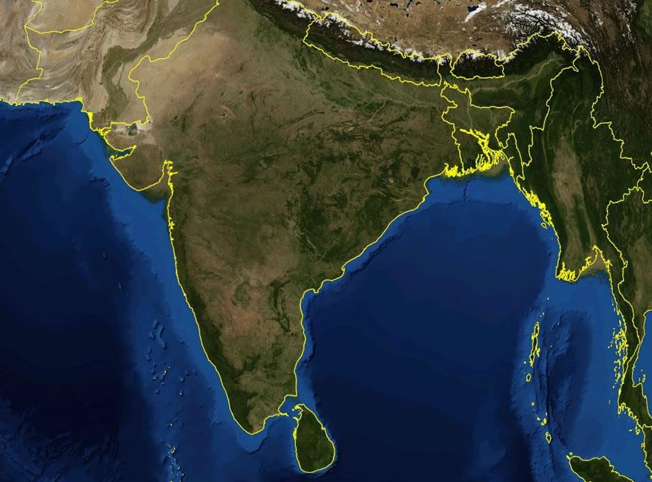 carte de l'Inde par satellite