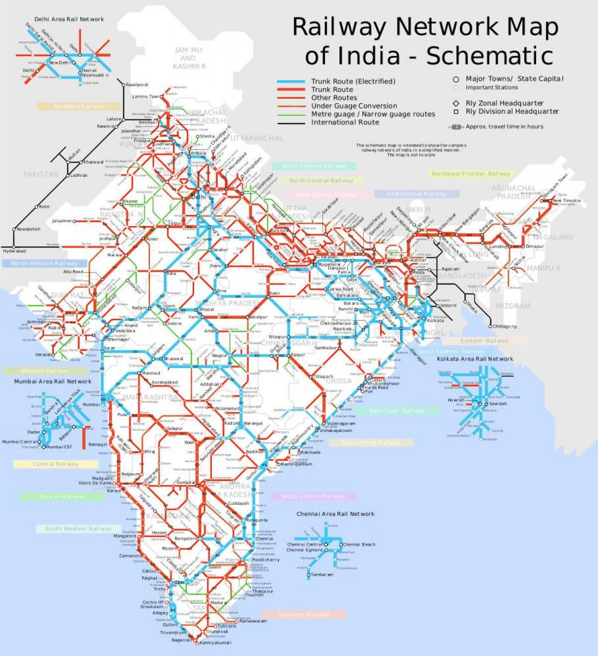 carte de chemin de fer Indien