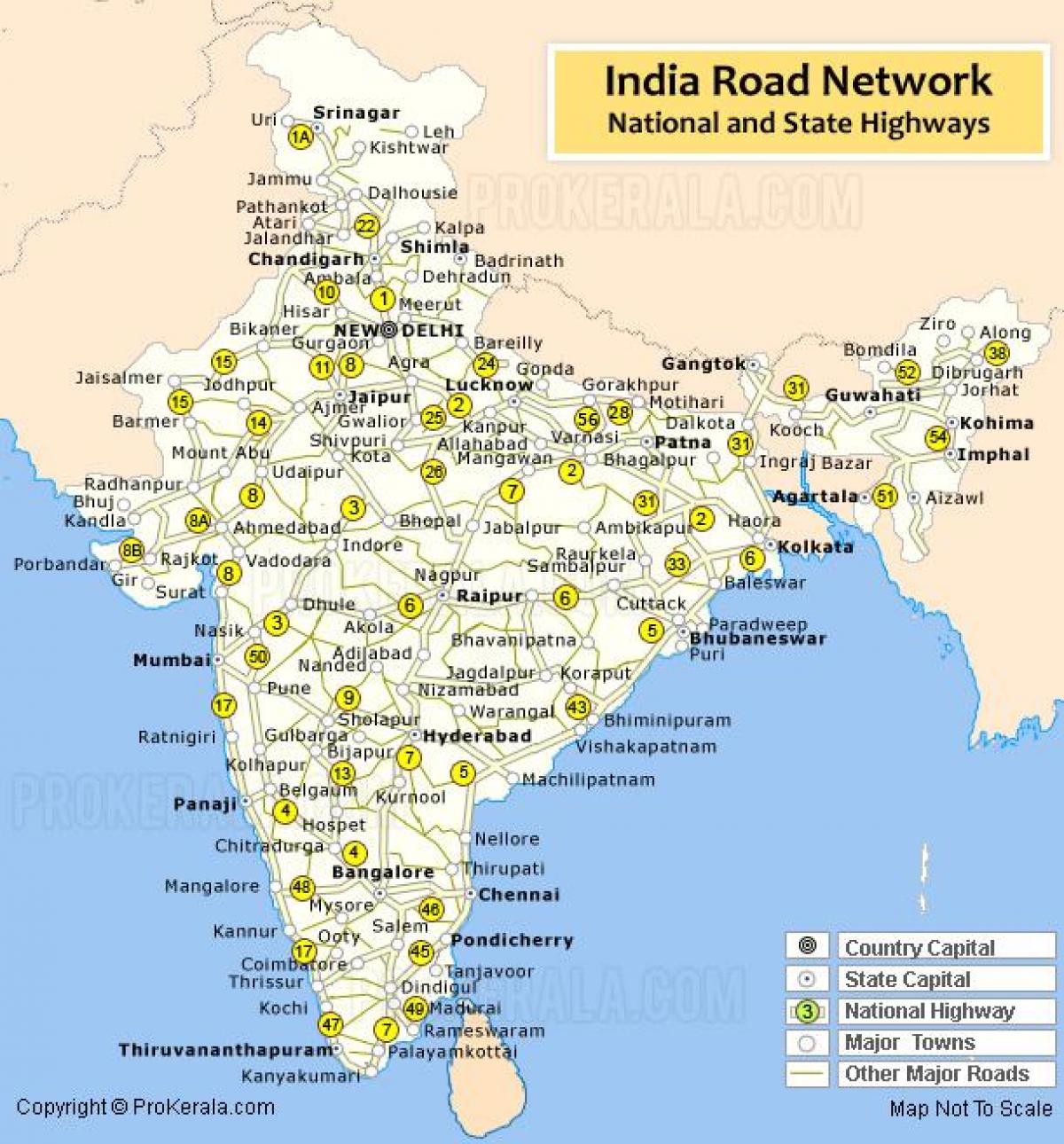 l'autoroute de la carte de l'Inde