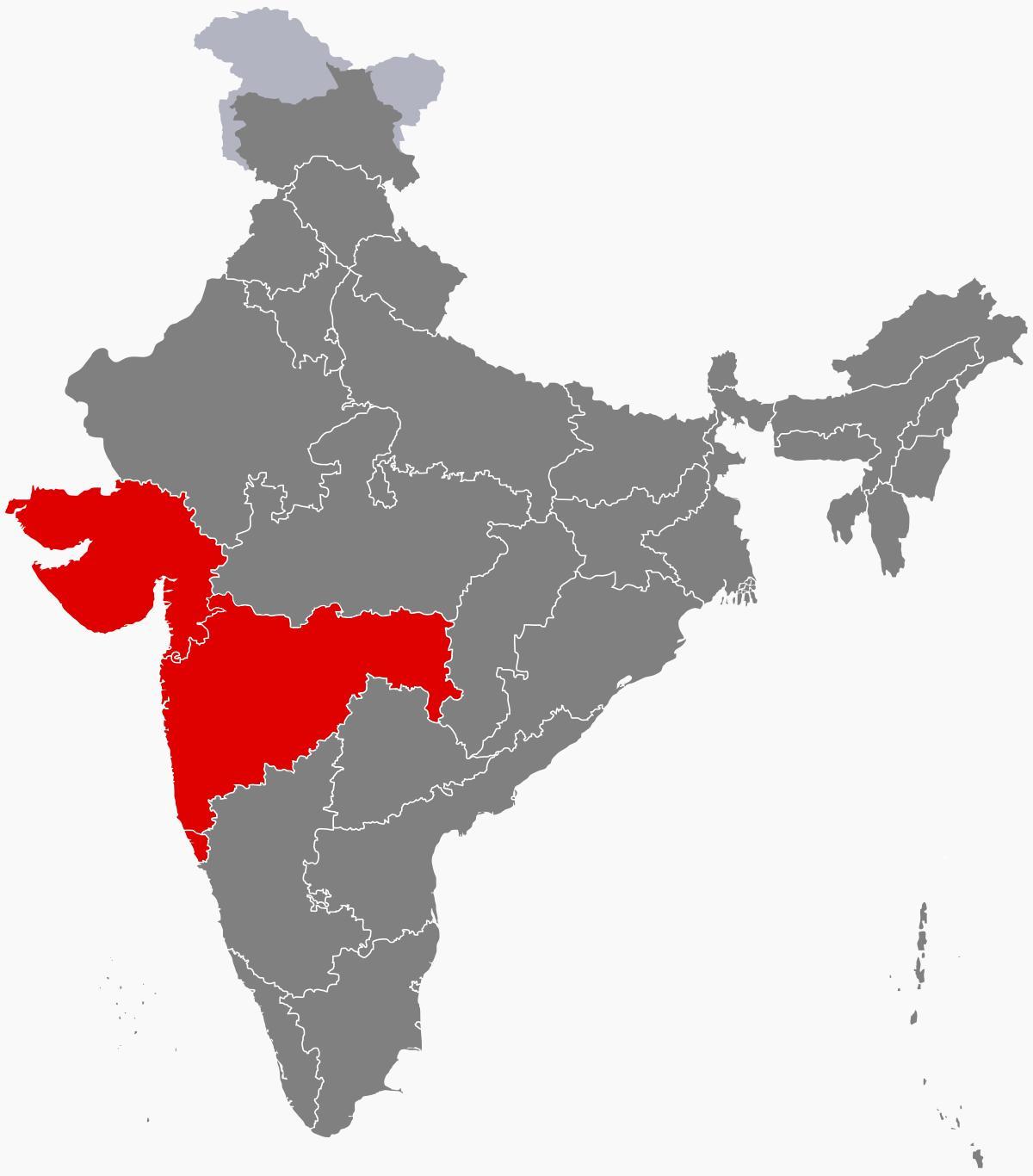 carte de l'ouest de l'Inde