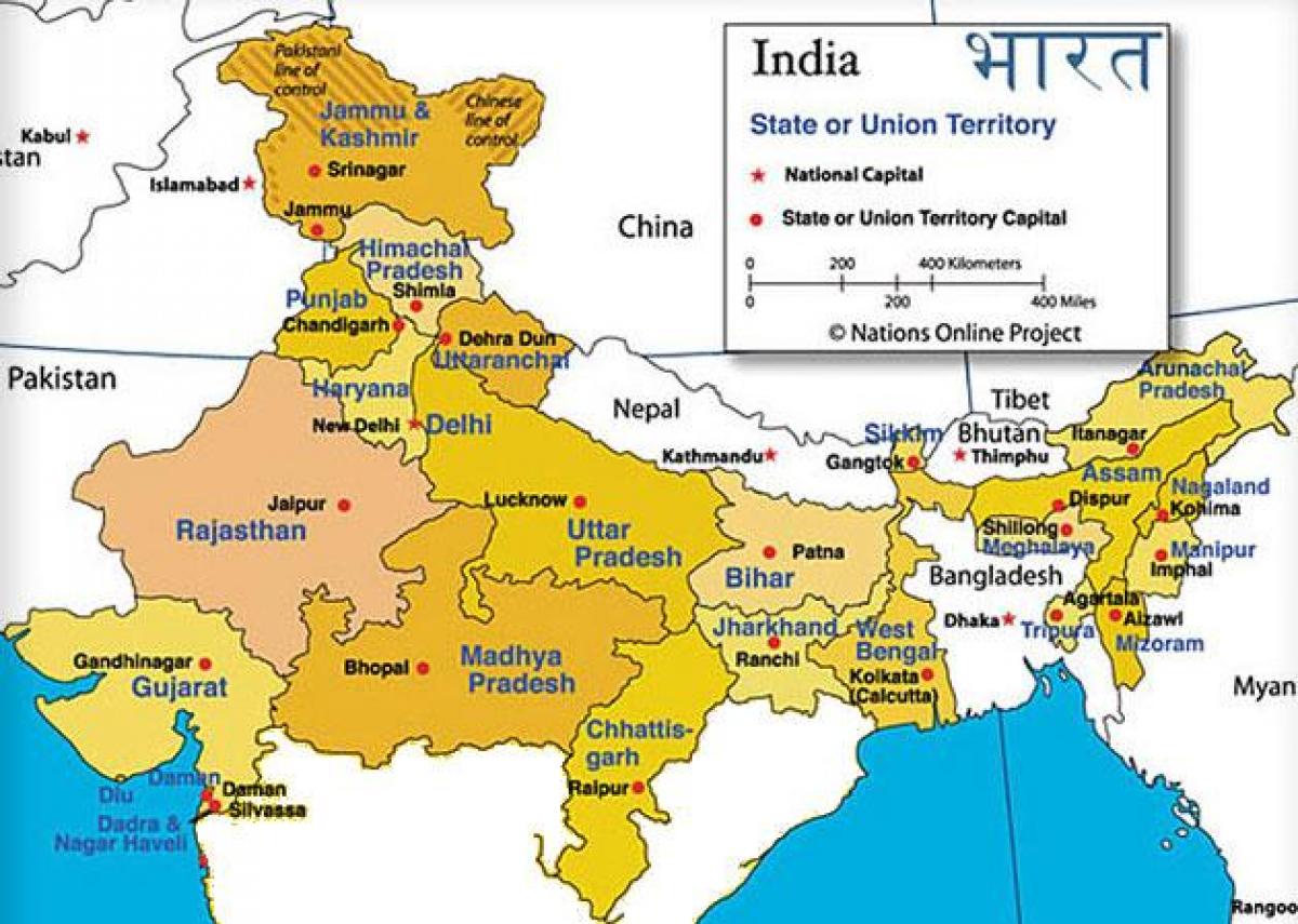 carte du nord-ouest de l'Inde