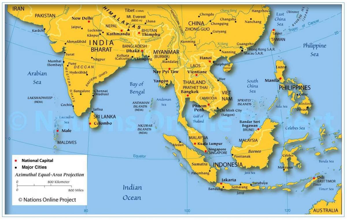carte du sous-continent Indien