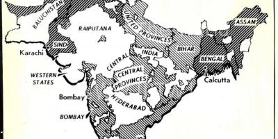 Carte de l'Inde avant 1947