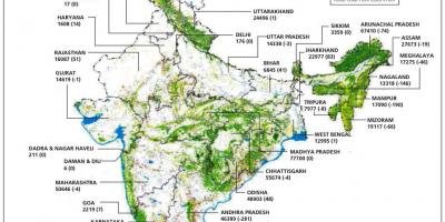Carte des forêts de l'Inde