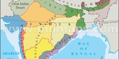 L'inde division physique de la carte