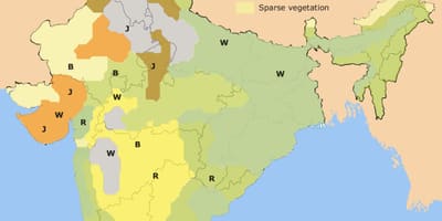 La carte de l'agriculture de l'Inde