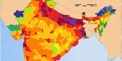 La densité de la Population de la carte de l'Inde
