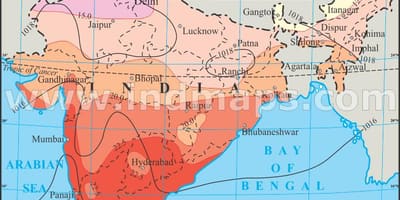 Carte de la température de l'Inde
