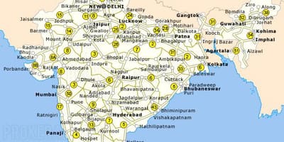 L'autoroute de la carte de l'Inde