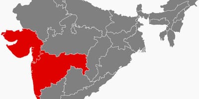 Carte de l'ouest de l'Inde
