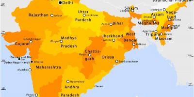 Carte de l'inde états