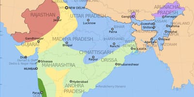 La mousson carte de l'Inde
