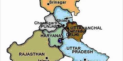 En inde, au nord de la carte