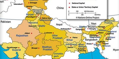 Carte du nord-ouest de l'Inde