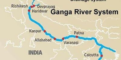 Gange en Inde carte
