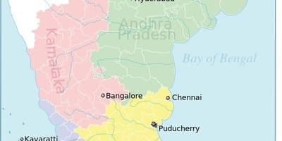 Sud de l'Inde, carte politique